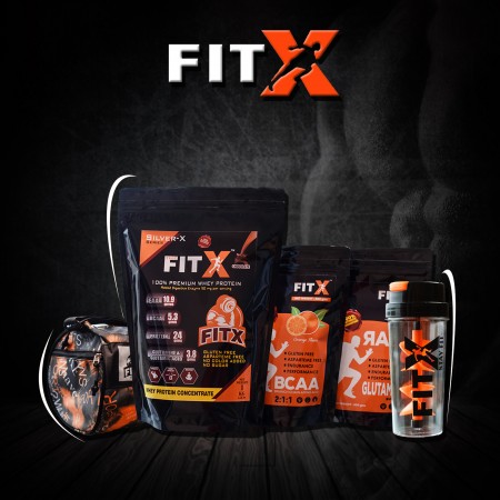 FitX Kit (Whey Protein+BCAA+Glutamine+Gym Bag+Shaker)