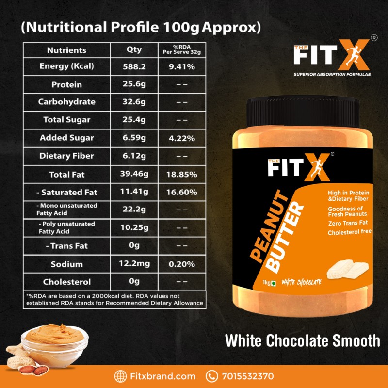 FitX Peanut Butter- White Chocolate Smooth 1 Kg